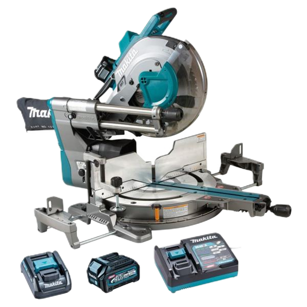 40V XGT 305mm Slide Mitre Saw, 2x 2.5Ah Batts, DC40RA Charger.