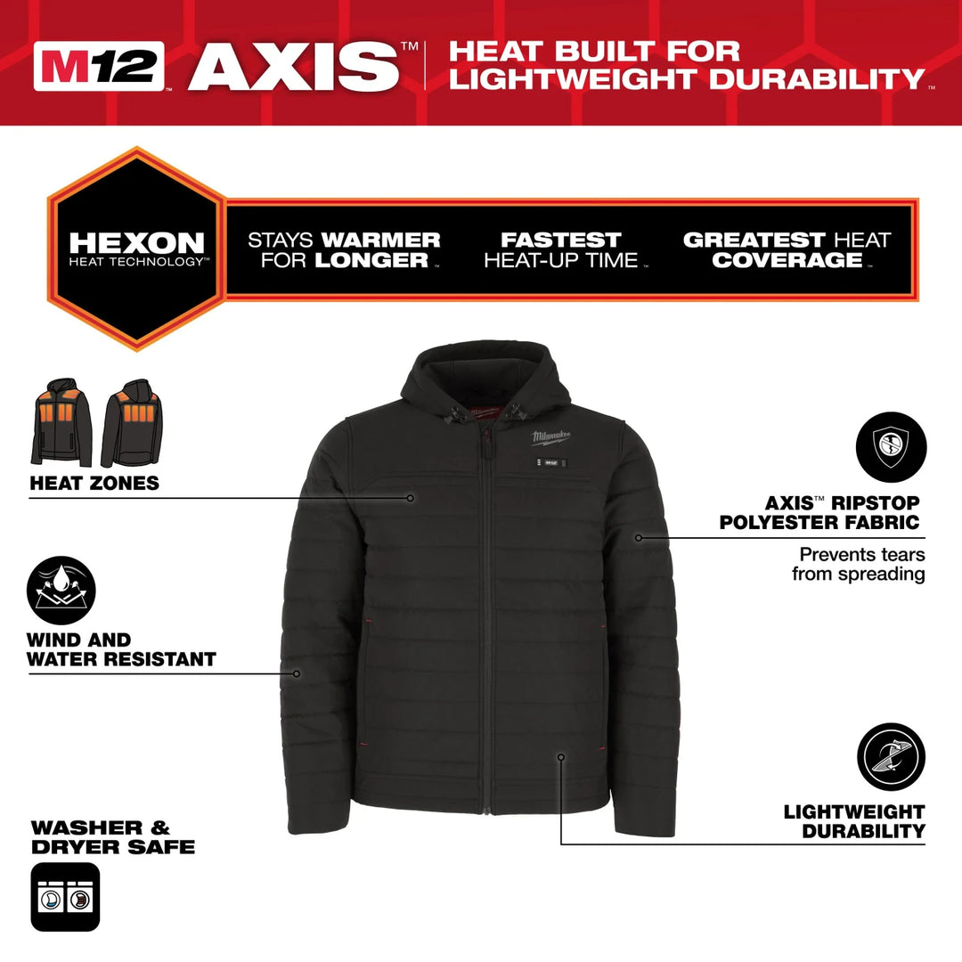 Milwaukee Hexon Heated Puffer Jacket Black
