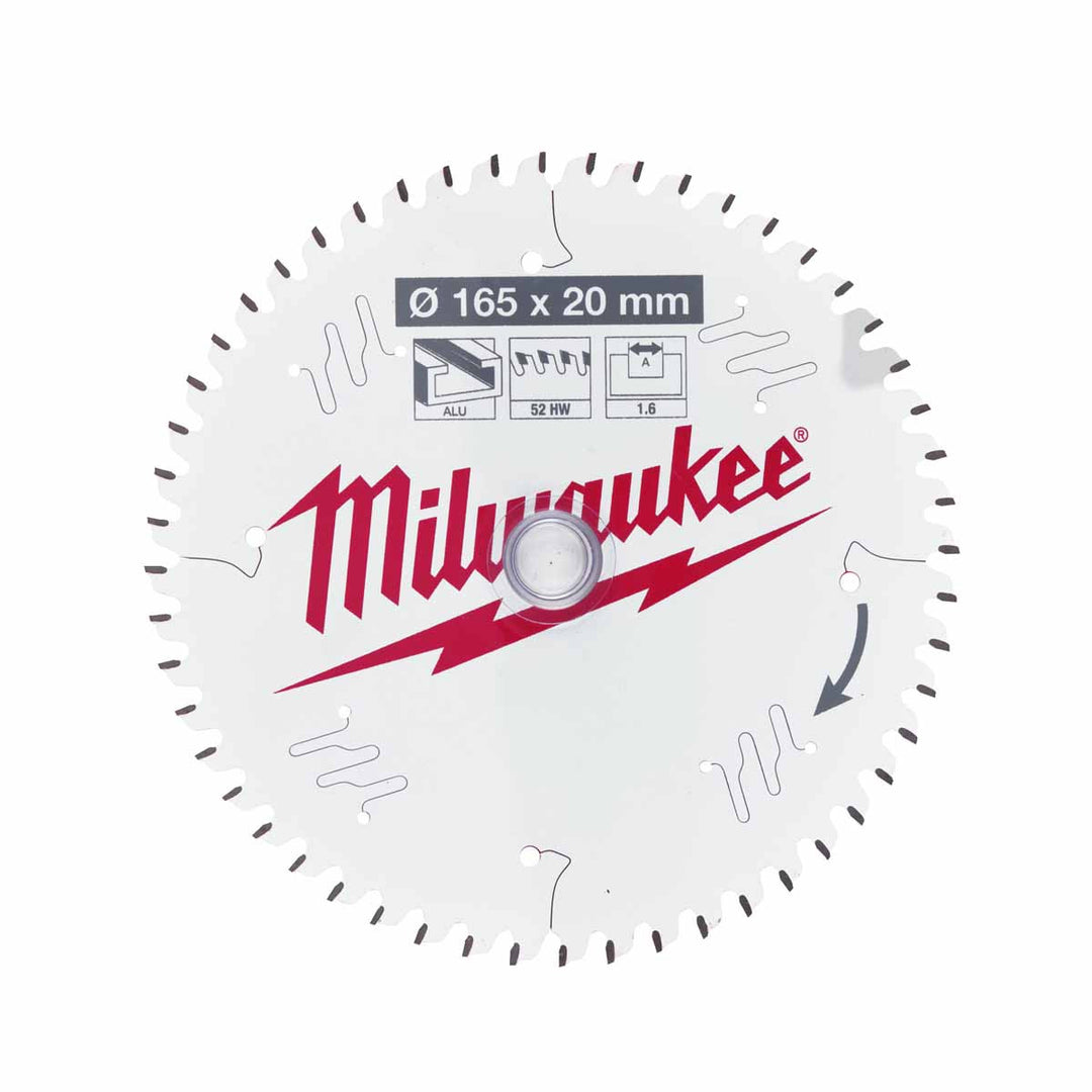 Milwaukee Aluminium Circular Saw Blade  165 x 20mm