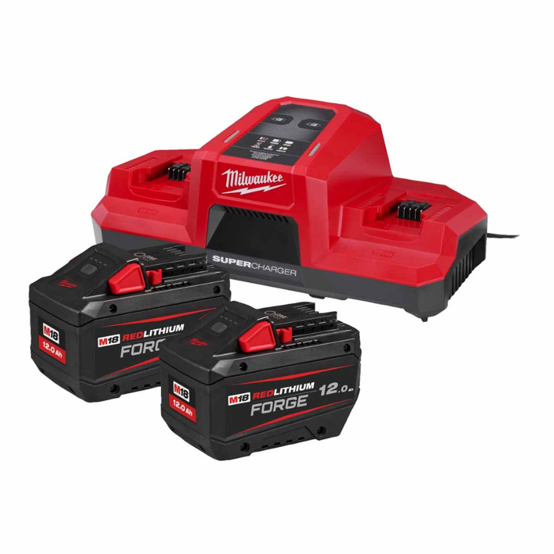 Milwaukee 18V FORGE™ Energy Kit with 2x 12.0Ah Batteries, Dual Bay Super Charger