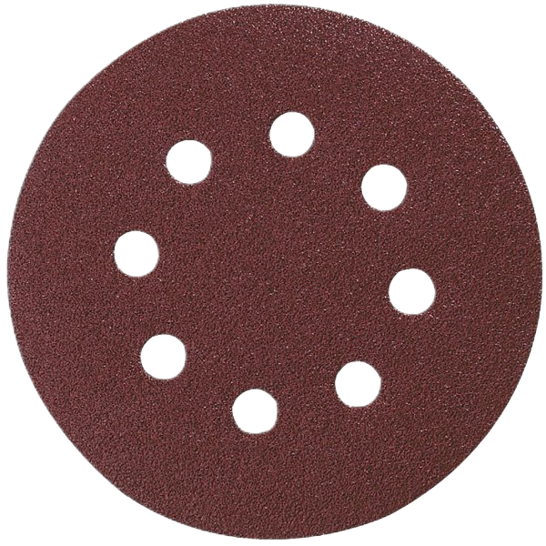 Velcro Red Abrasive Disc 125mm Punched 60G 10 Pack