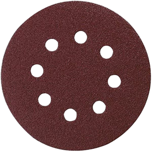 Velcro Red Abrasive Disc 125mm Punched 120G 10 Pack