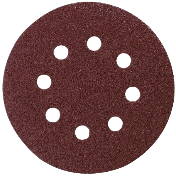 Velcro Red Abrasive Disc 125mm Punched 320G 10 Pack