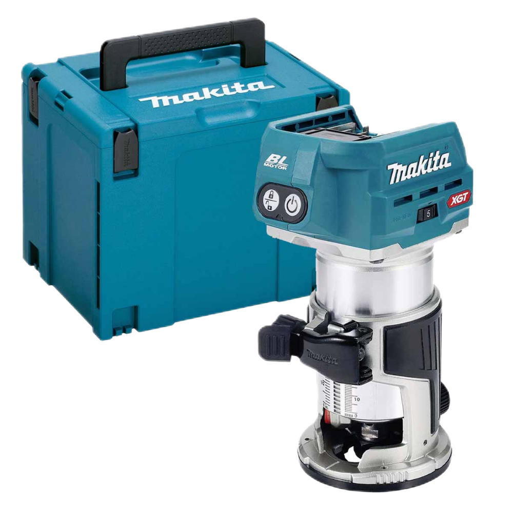 40V MAX XGT ROUTER TRIMMER (STRAIGHT GUIDE ASSEMBLY + COLLET CONE) - MAKPAC CASE (BODY ONLY)