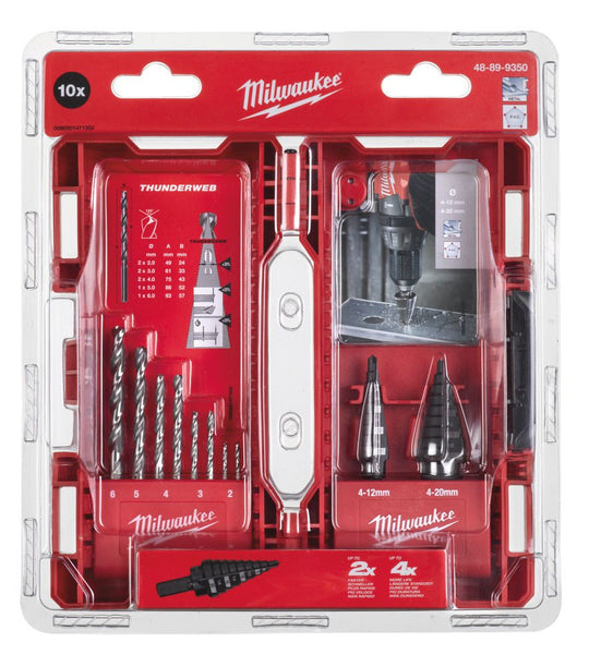 MILWAUKEE 10 PIECE STEP DRILL & METAL DRILL SET