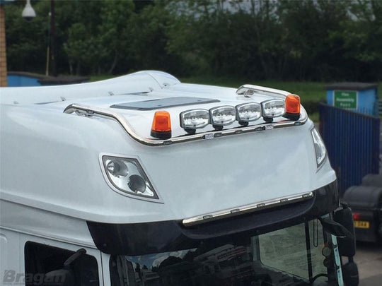 To Fit DAF XF 106 2013+ Super Space Cab Roof Light Bar - Type C + Flush LEDs x7 + Spots x6 + Amber Lens Beacons x2