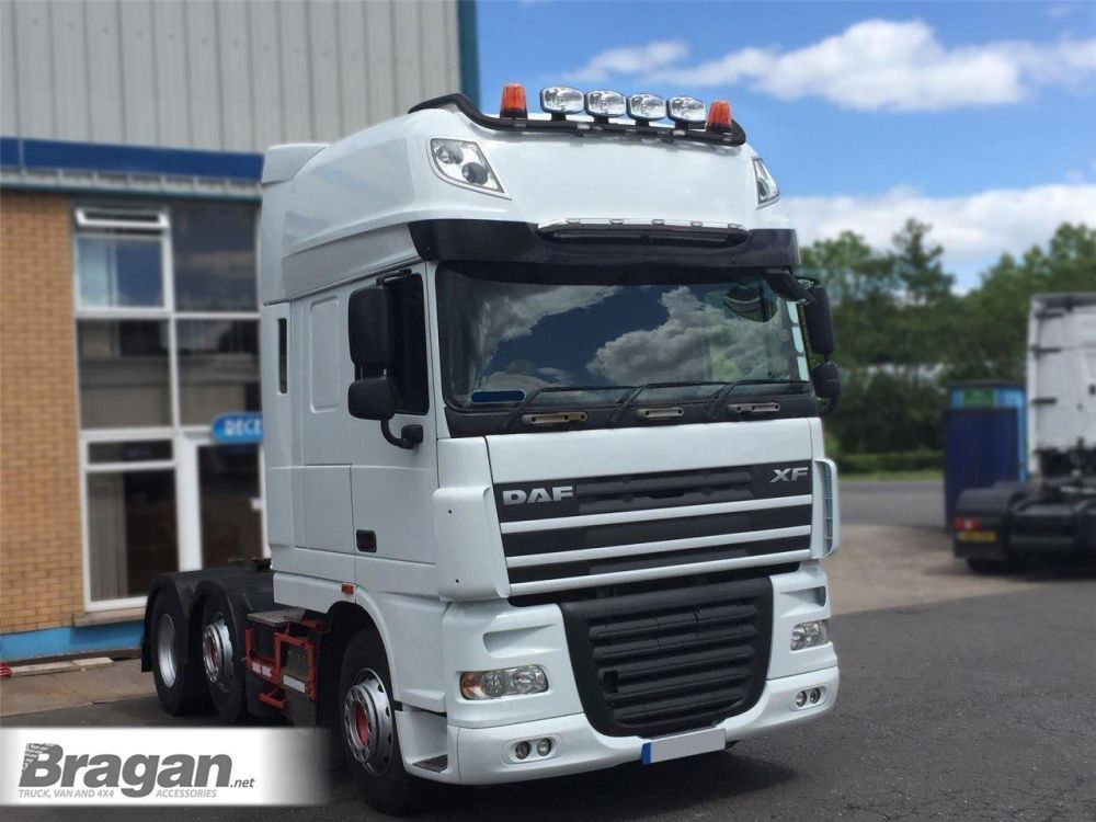 To Fit DAF XF 106 2013+ Super Space Cab Black Roof Light Bar + Flush LEDs x7 + Jumbo Spots x4 + Clear Lens Beacons x2 - Type C