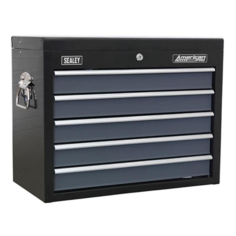 Topchest 5 Drawer with Ball-Bearing Slides - Black/Grey