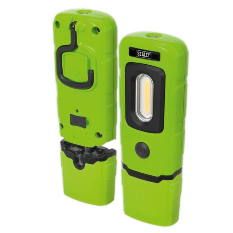 Rechargeable 360° Inspection Light 3W COB & 1W SMD LED Green Lithium-Polymer