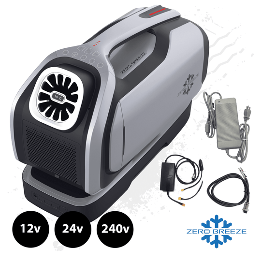 Zero Breeze Mark 2 Plus, Battery Powered, Air Conditioner. 12v/24v/240v, UK / EU - BACK IN STOCK SEPTEMBER 2022